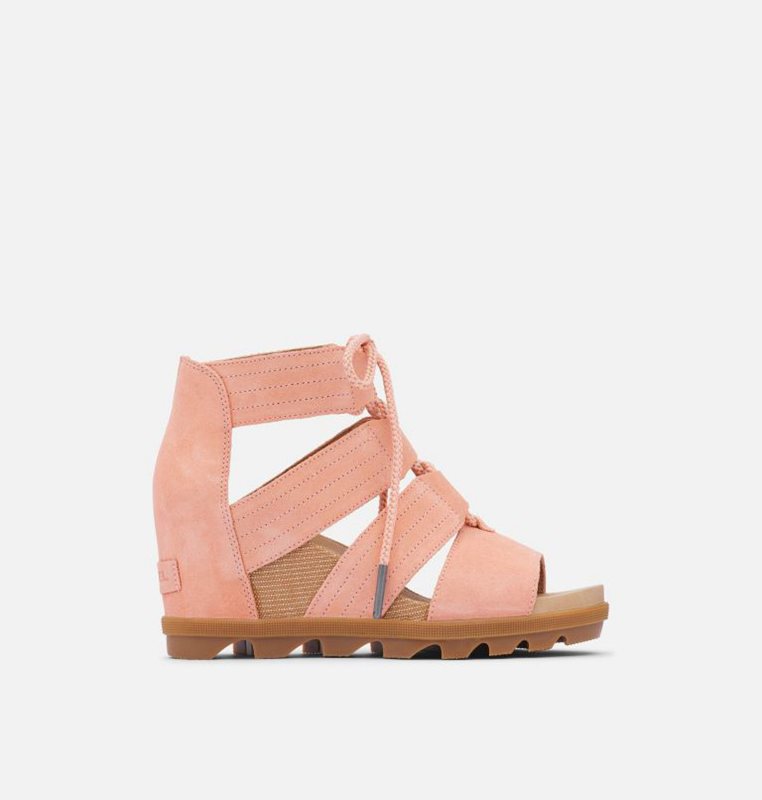 Womens Sandals Pink - Sorel Joanie™ II Lace Wedge - 604-XORVSG